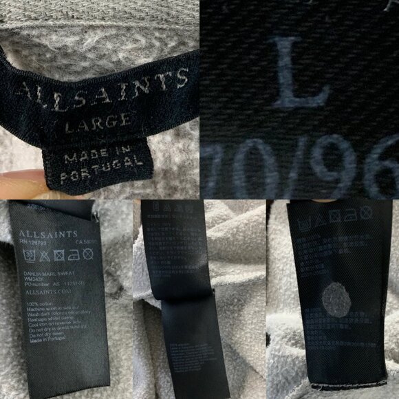 AllSaints Dahlia Marl Sweatshirt Cardigan L Gray Long Sleeve Open Front Pockets - Picture 4 of 11
